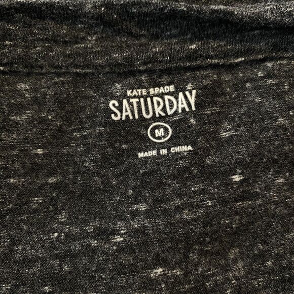 Kate Spade Saturday Boxy Cropped Grey Gray T shirt Tee Size Medium Women's - Picture 6 of 8